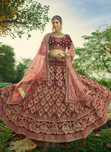 Load image into Gallery viewer, weddingwear heavy work embroidery velvet base lehenga choli
