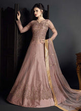 Load image into Gallery viewer, mauve pink colored weddingwear soft net base Pakistani suit
