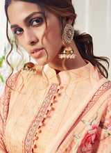Load image into Gallery viewer, buy latest cream colored pant style suit with sequins worked dupatta
