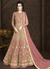 Load image into Gallery viewer, popular partywear heavy work pink soft net base designer gown
