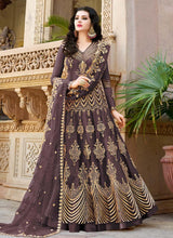 Load image into Gallery viewer, marvelous partywear purple traditional look heavy gown
