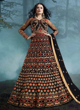 Load image into Gallery viewer, fabulous black partywear traditional look heavy gown
