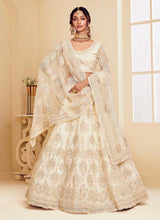 Load image into Gallery viewer, off-white Soft net and stone base partywear lehenga choli
