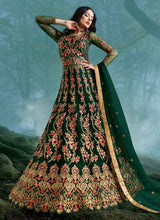 Load image into Gallery viewer, Glorious green partywear traditional look heavy Pakistani suit
