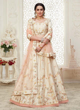 Load image into Gallery viewer, cream fantastic extraordinary weddingwear silk base lehenga choli
