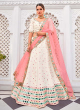 Load image into Gallery viewer, off-white outstanding weddingwear mirror work embroidered lehenga choli
