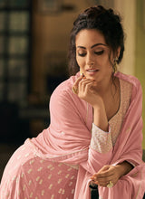 Load image into Gallery viewer, Online Dashing Pastal pink lucknowi floor length anarkali suit
