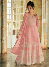 Load image into Gallery viewer, Buy Dashing Pastal pink lucknowi floor length anarkali suit
