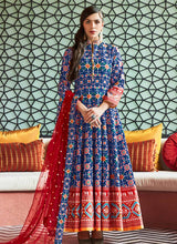 Load image into Gallery viewer, Traditional look multi color silk base designer anarkali suit
