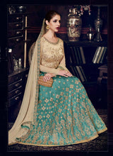 Load image into Gallery viewer, Shop stunning earthy color anarkali with lace work dupatta
