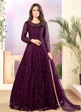 Load image into Gallery viewer, Stunning Wine color Soft Net Base Dori Work Anarkali Suit
