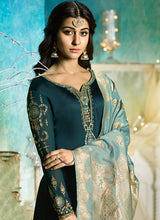 Load image into Gallery viewer, Shop now blue beads and zari work salwar suit
