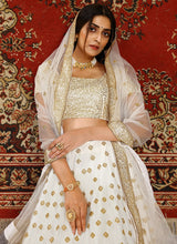 Load image into Gallery viewer, Buy Glamorous White color Soft Net base Crop Top Lehenga Choli

