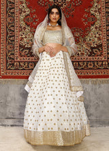 Load image into Gallery viewer, Shop Glamorous White color Soft Net base Crop Top Lehenga Choli

