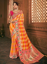 Load image into Gallery viewer, Sunshine yellow color bridesmaid silk weave saree
