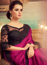 Load image into Gallery viewer, Buy sweetheart neckline hot pink saree with sequins worked blouse
