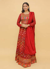 Load image into Gallery viewer, Red Color Mirror And Thread Work Georgette Fabric Lehenga Choli
