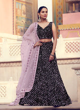 Load image into Gallery viewer, Shop Charming black color lehenga choli with pink dupatta
