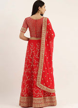 Load image into Gallery viewer, Buy Aesthetic Red Color Georgette Base Sequins Work Lehenga Choli
