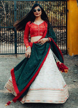 Load image into Gallery viewer, buy White Color Georgette Fabric Thread Work Occasion Wear Lehenga
