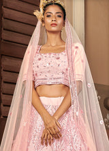 Load image into Gallery viewer, buy Elegant light pink color georgette base sequin embroidered lehenga choli
