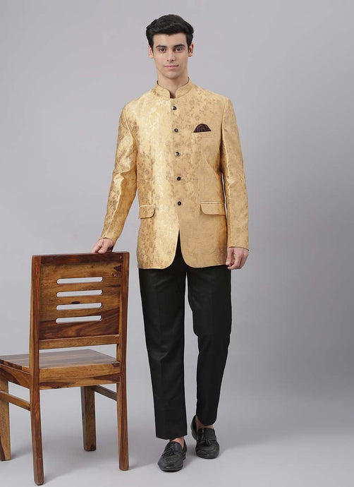 Light Yellow Color Polyester Viscose Base Regular Fit Jodhpuri Suit