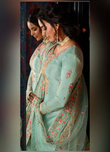 Load image into Gallery viewer, order stylish sea green color resham and Zari work salwar suit with designer dupatta
