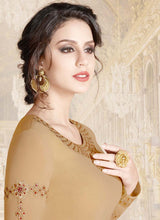 Load image into Gallery viewer, buy Enthralling Georgette base Light Brown color Stone work Pant style suit
