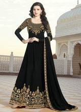 Load image into Gallery viewer, Online beauty black colored embroidered designer gown
