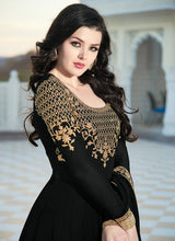 Load image into Gallery viewer, Shop beauty black colored embroidered designer gown
