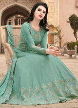 Load image into Gallery viewer, Buy adorable sky blue traditional partywear gown
