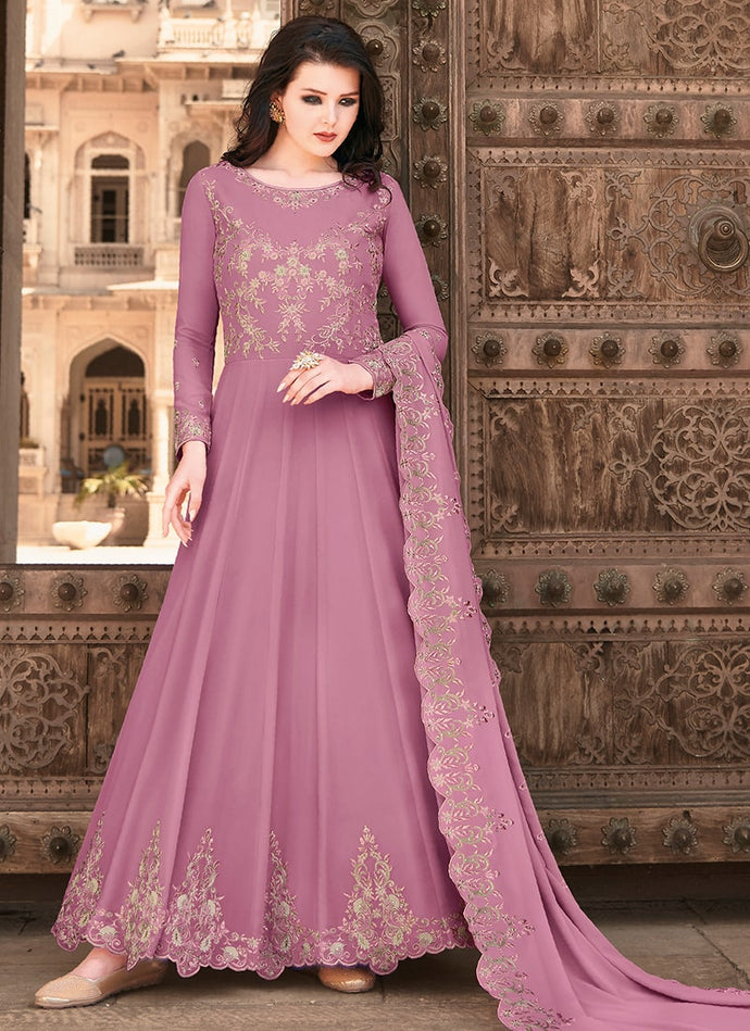 adorable pastel pink traditional partywear gown