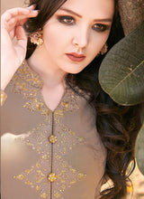 Load image into Gallery viewer, Buy adorable brown traditional partywear gown
