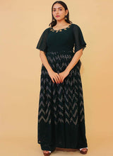 Load image into Gallery viewer, Enchanting Look Georgette Fabric Black Color Anarkali Salwar Suit
