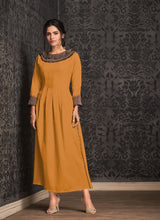 Load image into Gallery viewer, ravishing yellow color cotton base casual kurti
