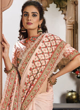 Load image into Gallery viewer, Shop Fabulous Nude pink color Silk base Saree with Zari and Resham work
