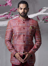 Load image into Gallery viewer, buy Maroon color Regular fit Printed pattern Designer Jodhpuri Suit
