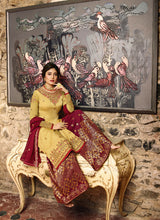 Load image into Gallery viewer, buy glamorous yellowish color georgette base Zari worked palazzo suit
