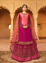 Load image into Gallery viewer, unique georgette base dori and pearl work long choli lehenga
