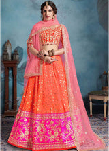 Load image into Gallery viewer, Gorgeous Red Sequin And Raw Silk Base Panelled Bridal Lehenga Choli
