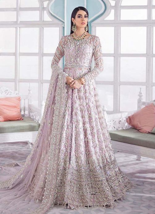 Baby pink colored heavy stone worked Pakistani suit