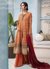 Load image into Gallery viewer, Gorgeous Georgette base Orange color Sequins-Zari work Pakistani suit
