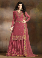 Load image into Gallery viewer, punch pink admiring partywear georgette designer sharara suit
