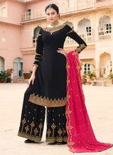 Load image into Gallery viewer, smashing black partwear traditional look palazzo suit
