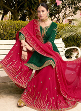 Load image into Gallery viewer, Buy smashing green partywear traditional look palazzo suit
