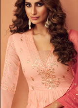 Load image into Gallery viewer, online delightful peach traditional partywear sharara suit
