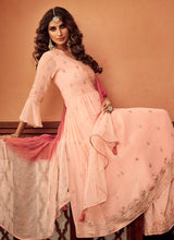 Load image into Gallery viewer, buy delightful peach traditional partywear sharara suit
