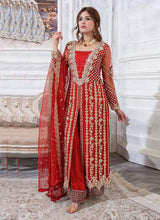 Load image into Gallery viewer, Charming Red color Georgette base Slit-cut Pakistani salwar suit
