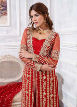 Load image into Gallery viewer, buy Charming Red color Georgette base Slit-cut Pakistani salwar suit

