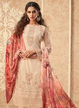 Load image into Gallery viewer, Buy cream printed dupatta traditional partywear salwar kameez
